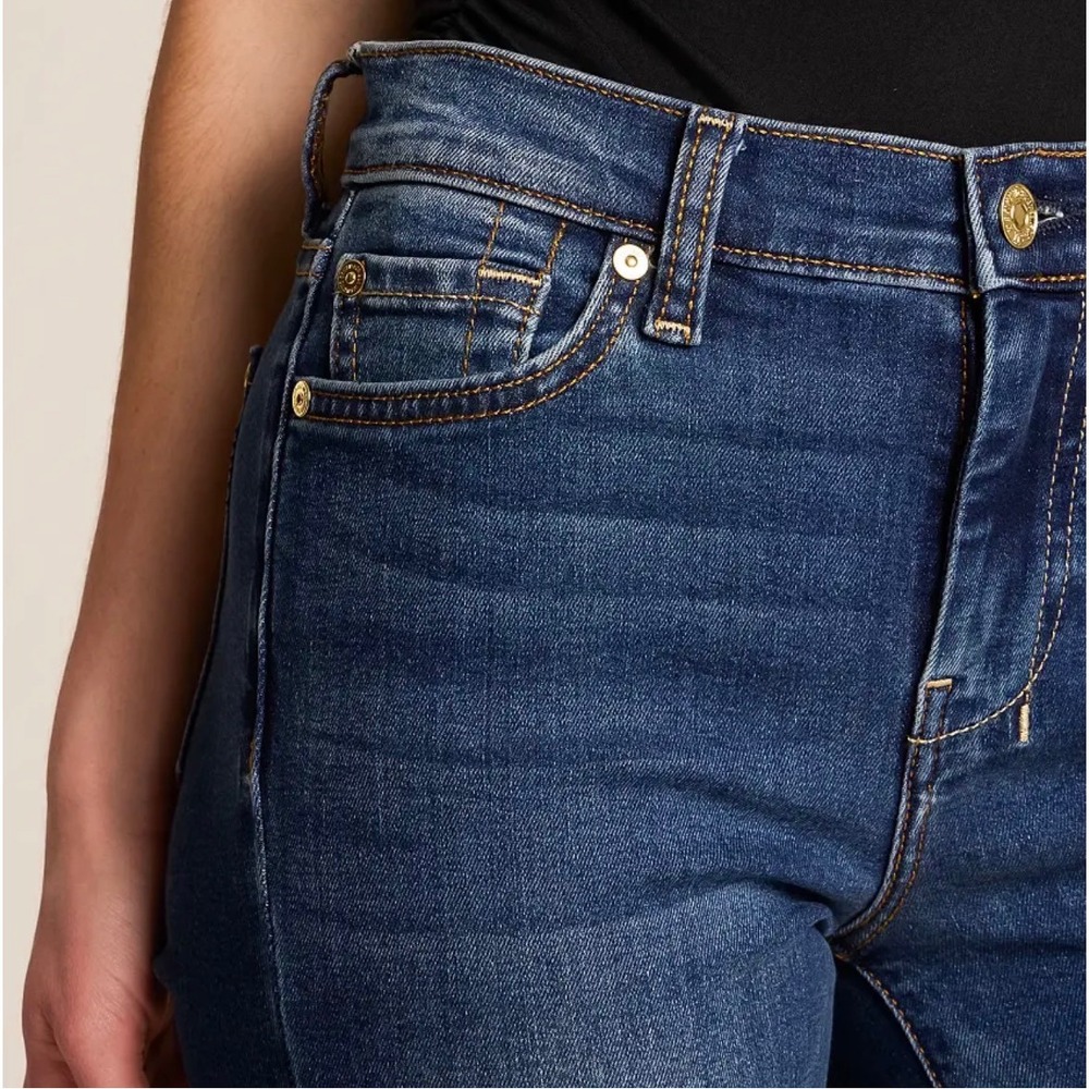 7 For All Mankind Dojo Jeans Women 30x34 Blue Trouser Authentic Flare Leg Y2K - Picture 5 of 16